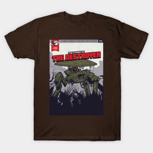 Funny Sci-Fi "The Strike Of The Destroyer" Retro Comic Parody T-Shirt